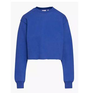 Aritzia COZY FLEECE PERFECT CROPPED SWEATSHIRT XS Cobalt Blue